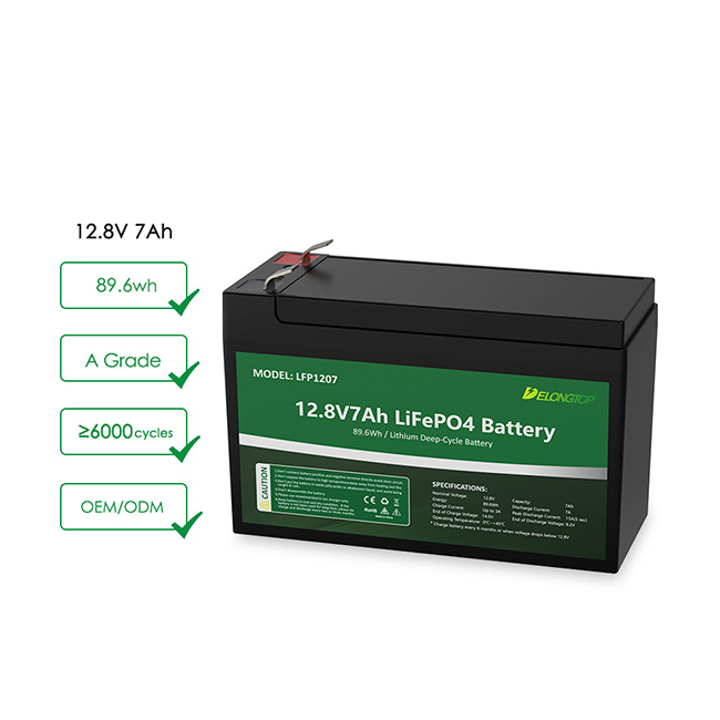 Deep Cycle oplaadbare lithium-ion Lifepo4 12v 7ah lithiumbatterij