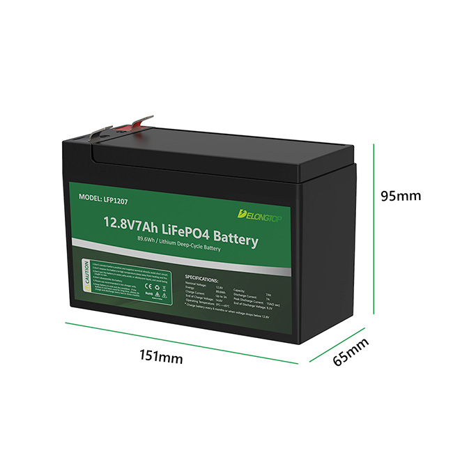 Deep Cycle oplaadbare lithium-ion Lifepo4 12v 7ah lithiumbatterij