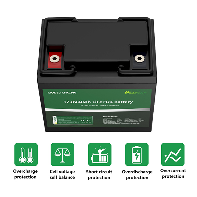 12V 40AH oplaadbare Lifepo4 lithium-ijzerfosfaatbatterij voor fishfinder