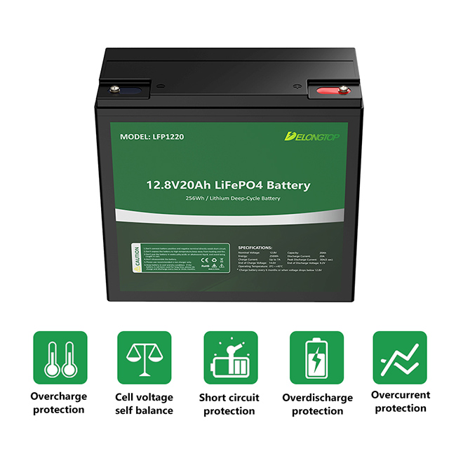 12V 20AH oplaadbare Lifepo4 lithium-ijzerfosfaatbatterij voor fishfinder