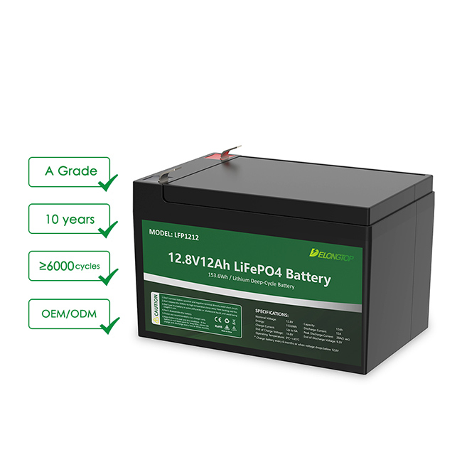 12v 12ah oplaadbare Lifepo4 lithium-ijzerfosfaatbatterij voor fishfinder