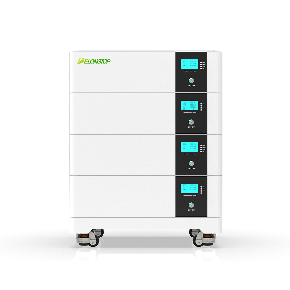 20Kwh (51.2V100Ah x 4) Verplaatsbare stapel Energieopslagbatterij voor huishoudelijk gebruik